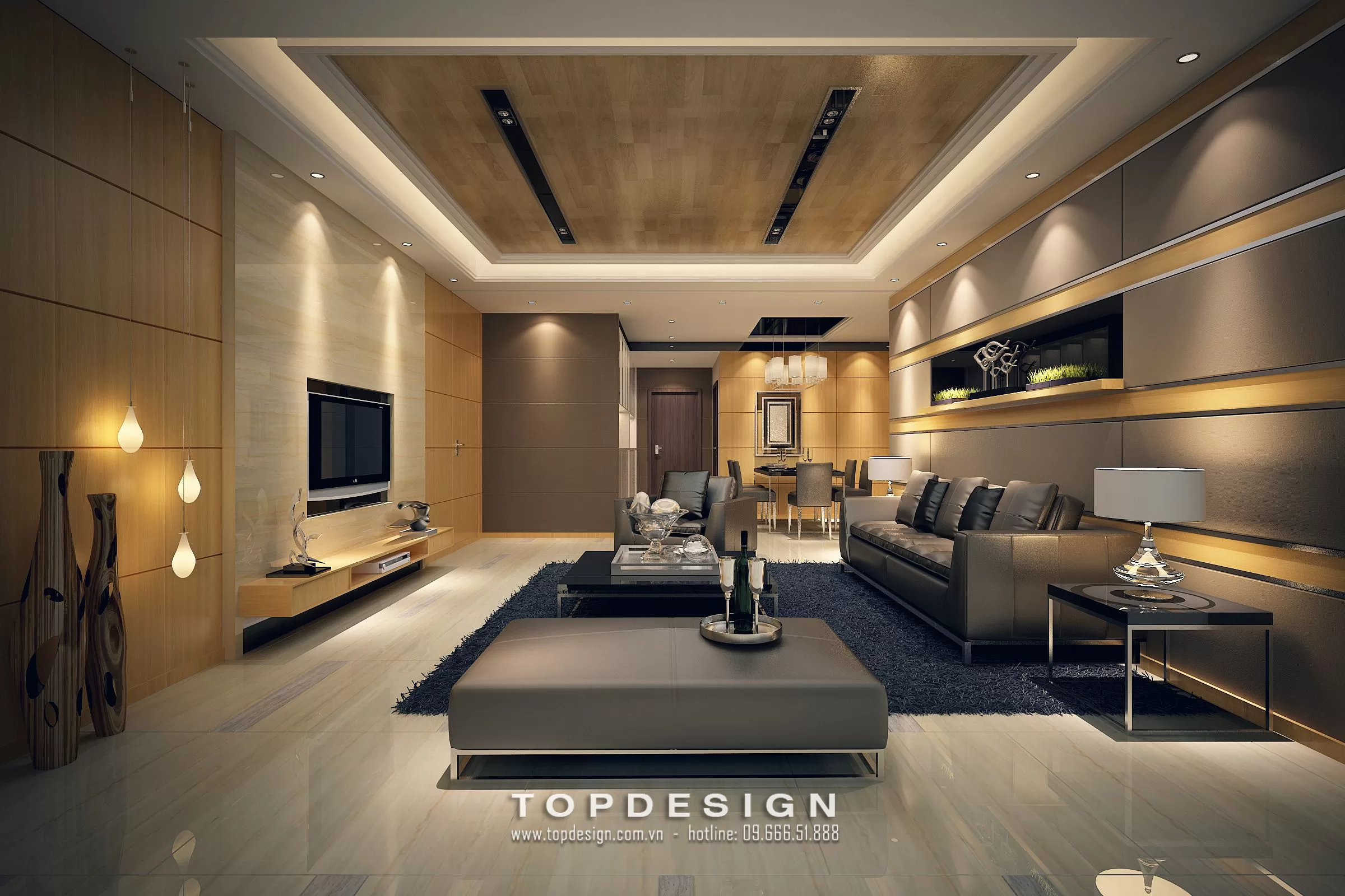 Thiết kế nội thất biệt thự Vinhomes Thăng Long - TOPDESIGN - 3