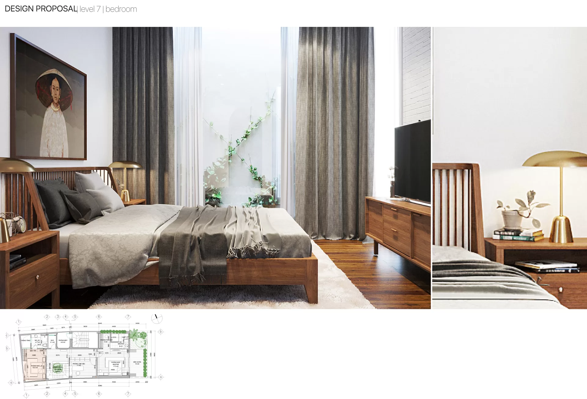 7. Thiết kế nội thất nhà phố 5x20- p. ngủ - topdesign
