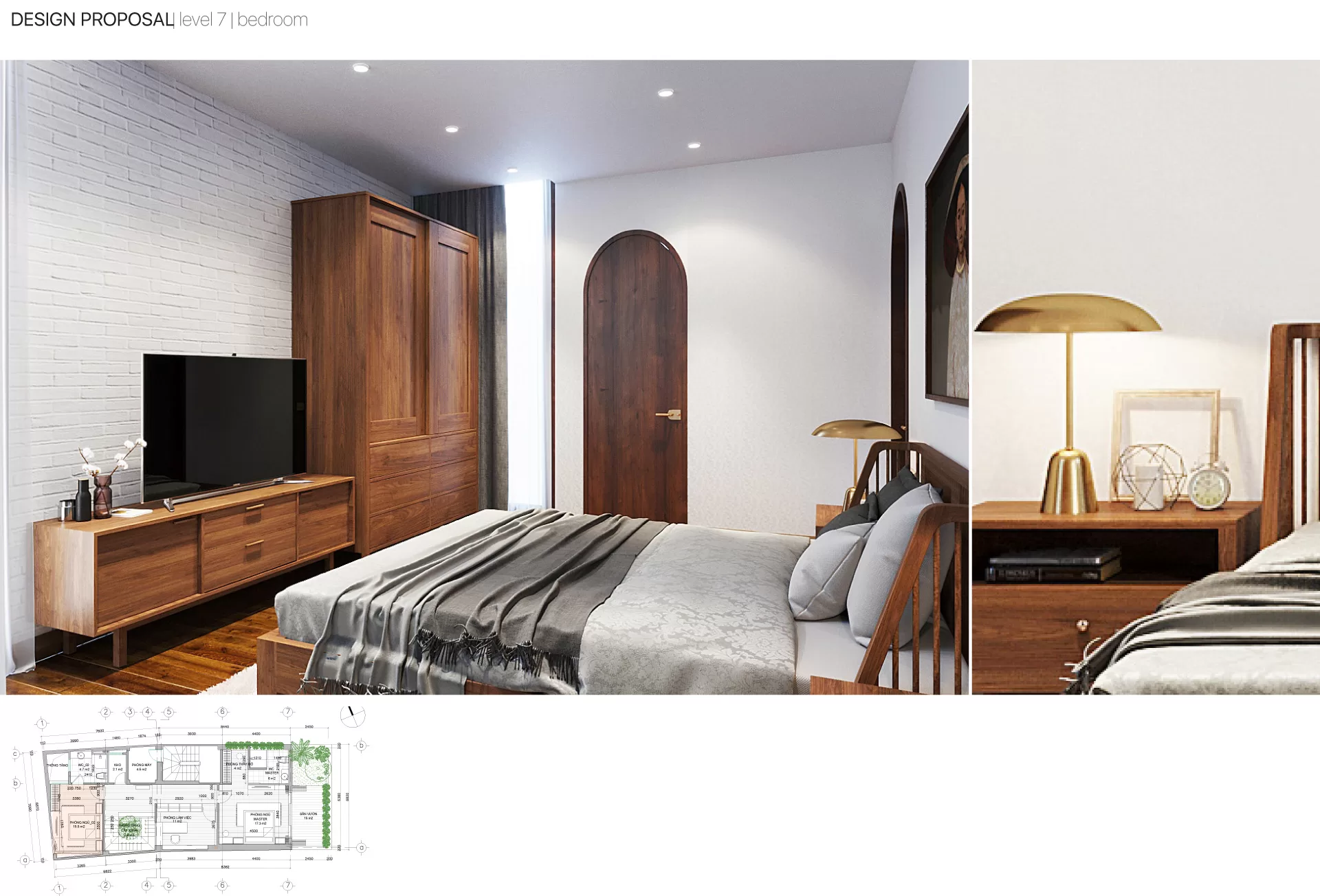 8. Thiết kế nội thất nhà phố 5x20- p. ngủ - topdesign