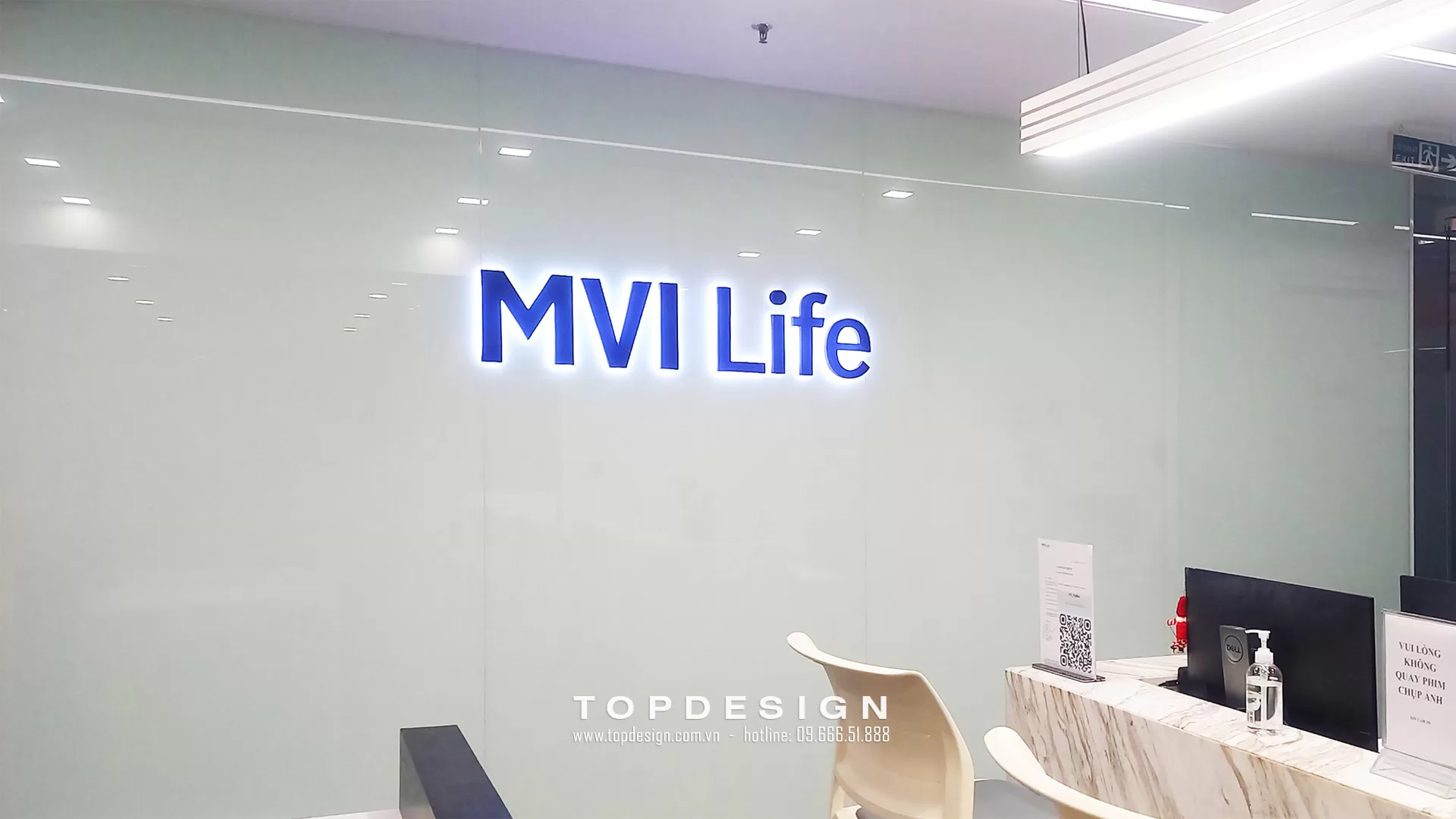 Thi công sảnh văn phòng MVI Life - TOPDESIGN - 7