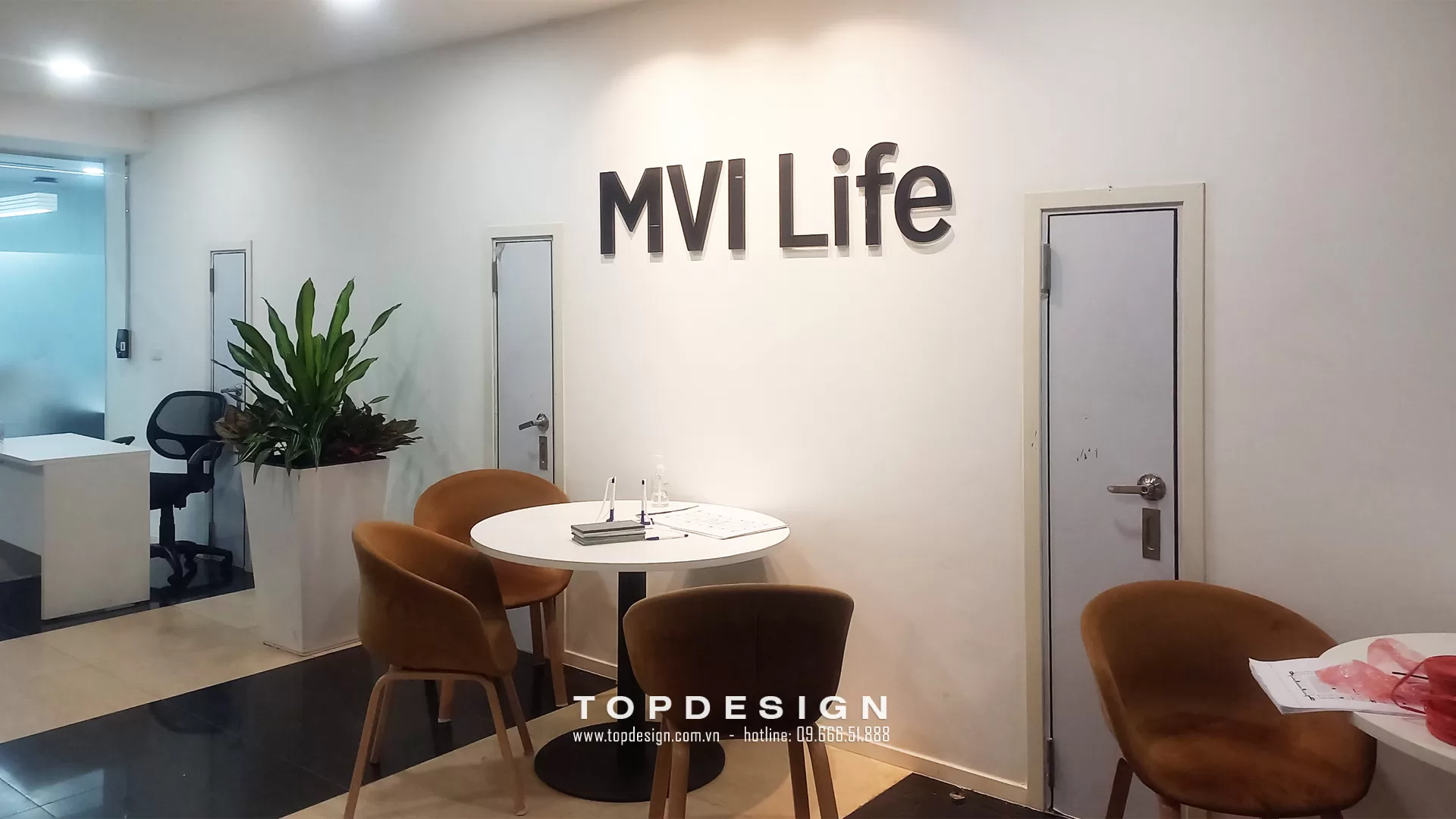 Thi công sảnh văn phòng MVI Life - TOPDESIGN -1 