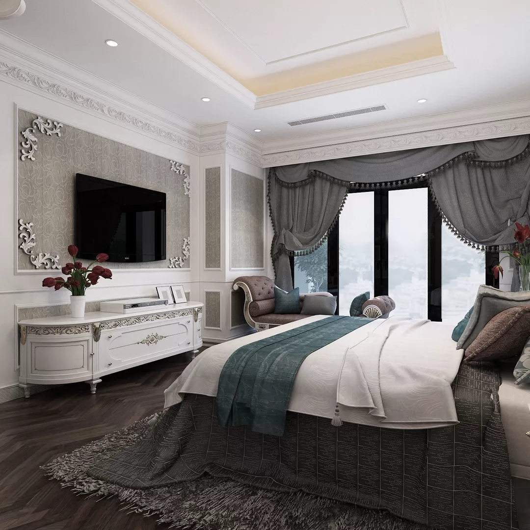 Thiết kế nội thất Penthouse Vinhomes Gardenia Mỹ Đình- p. ngủ Master