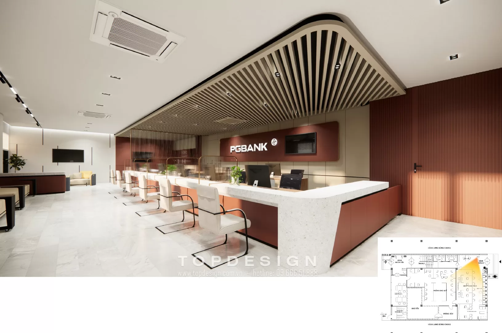 Thiết kế văn phòng ngân hàng PGbank-sảnh giao dịch-03