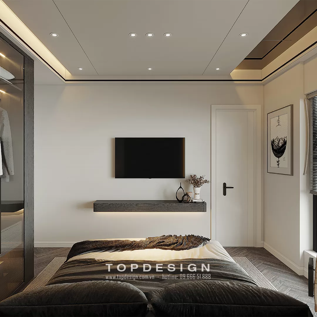 16. Thiết kế nội thất căn hộ chung cư cao cấp Diamond Residence Lê văn Lương- p ngủ