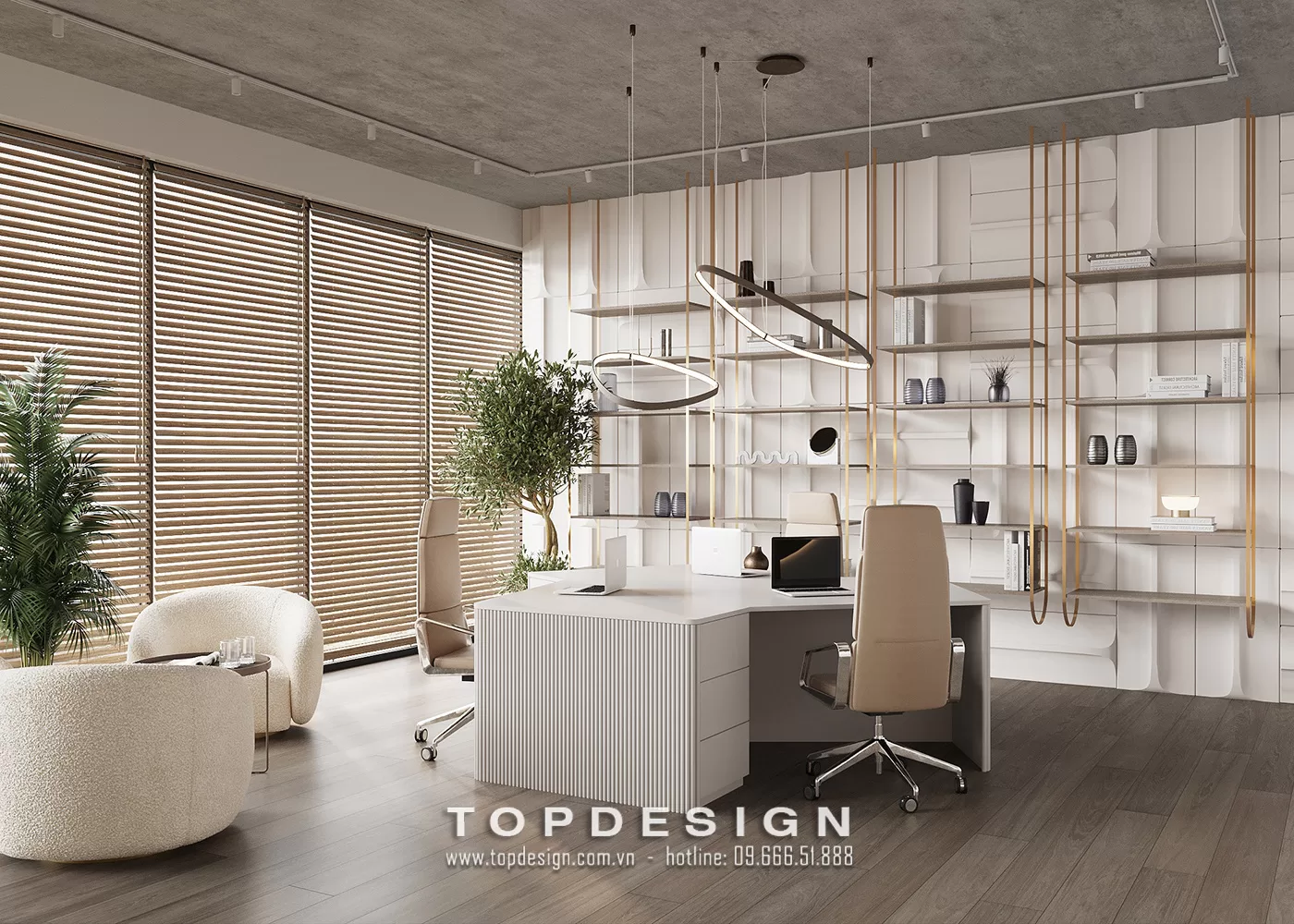 Thiết kế nội thất văn phòng phong cách Indochine (Đông Dương) - TOPDESIGN - 6