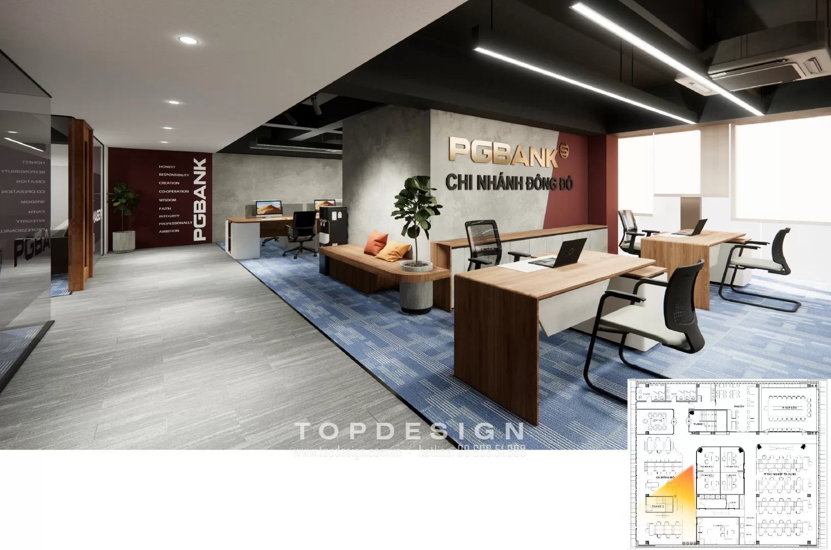 Thiết kế văn phòng ngân hàng PGbank-trung tâm tác nghiệp tín dụng-topdesign02