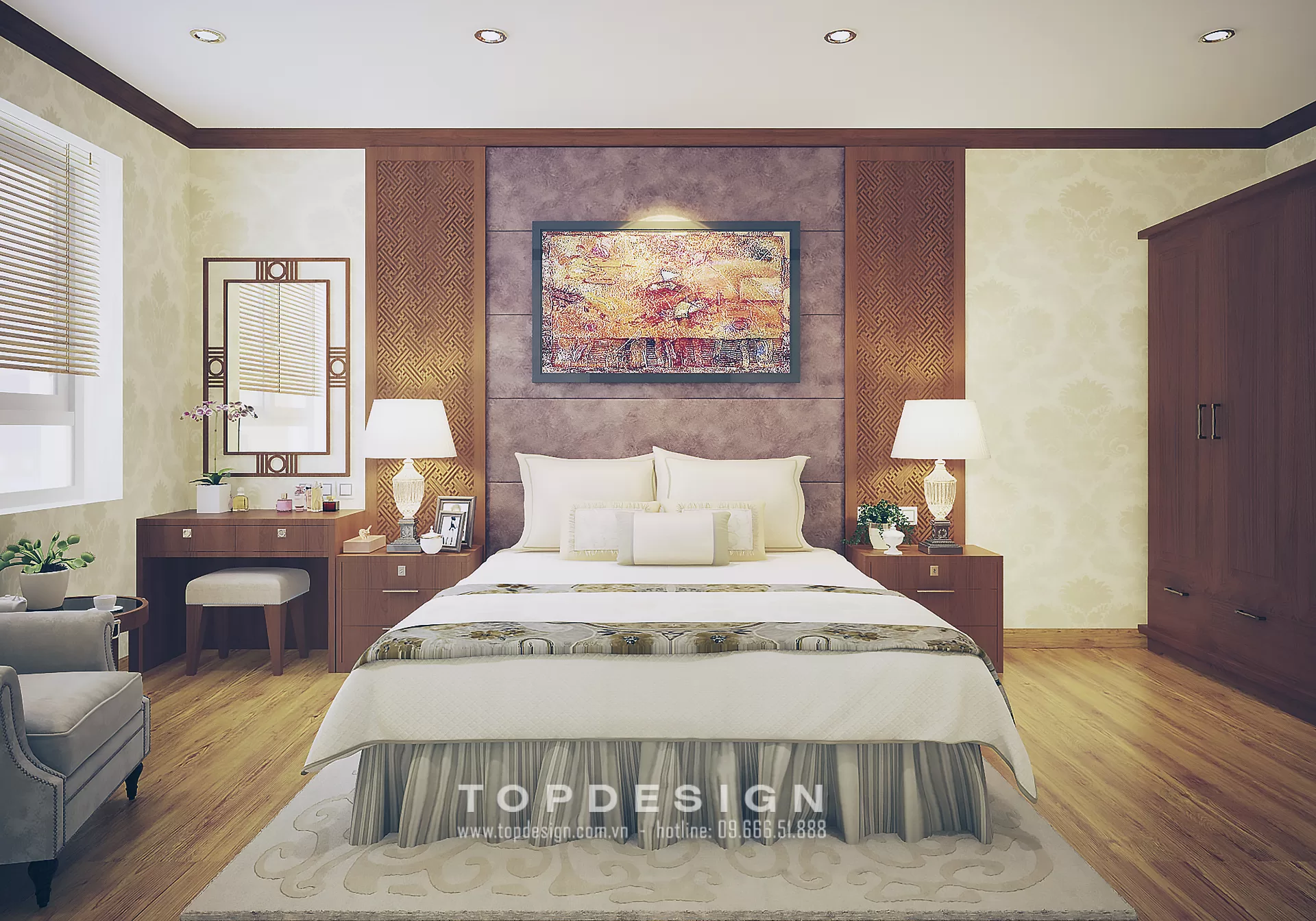 TOP - Thiết kế nội thất chung cư Thái Hà-P. ngủ 02