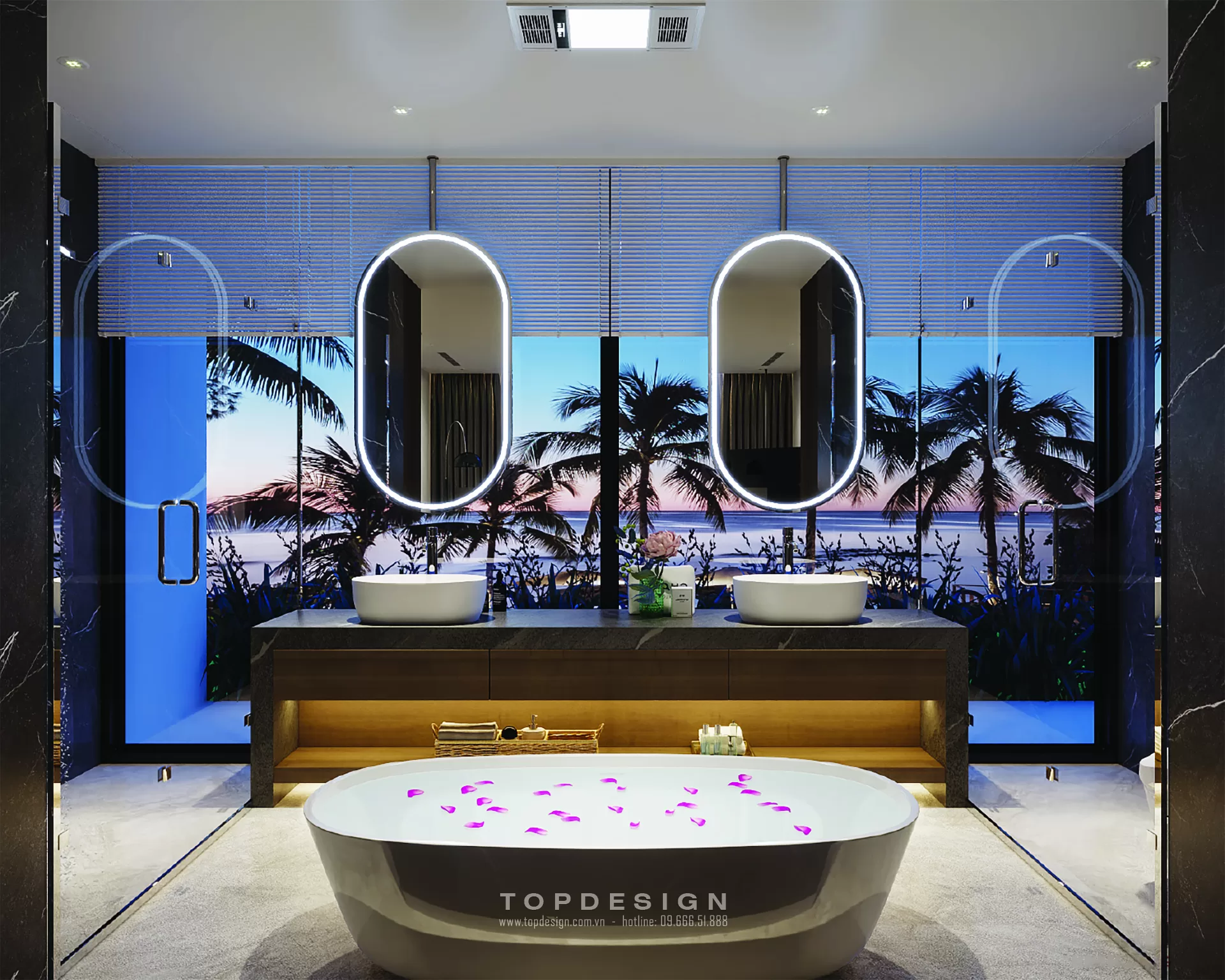1.Thiết kế nội thất phòng tắm biệt thự- Topdesign