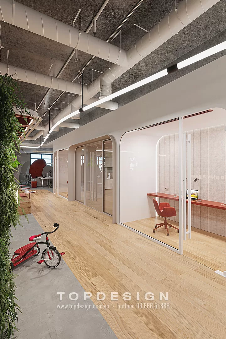 3. Thiết kế nội thất văn phòng công ty Game Office - khu vực hành lang