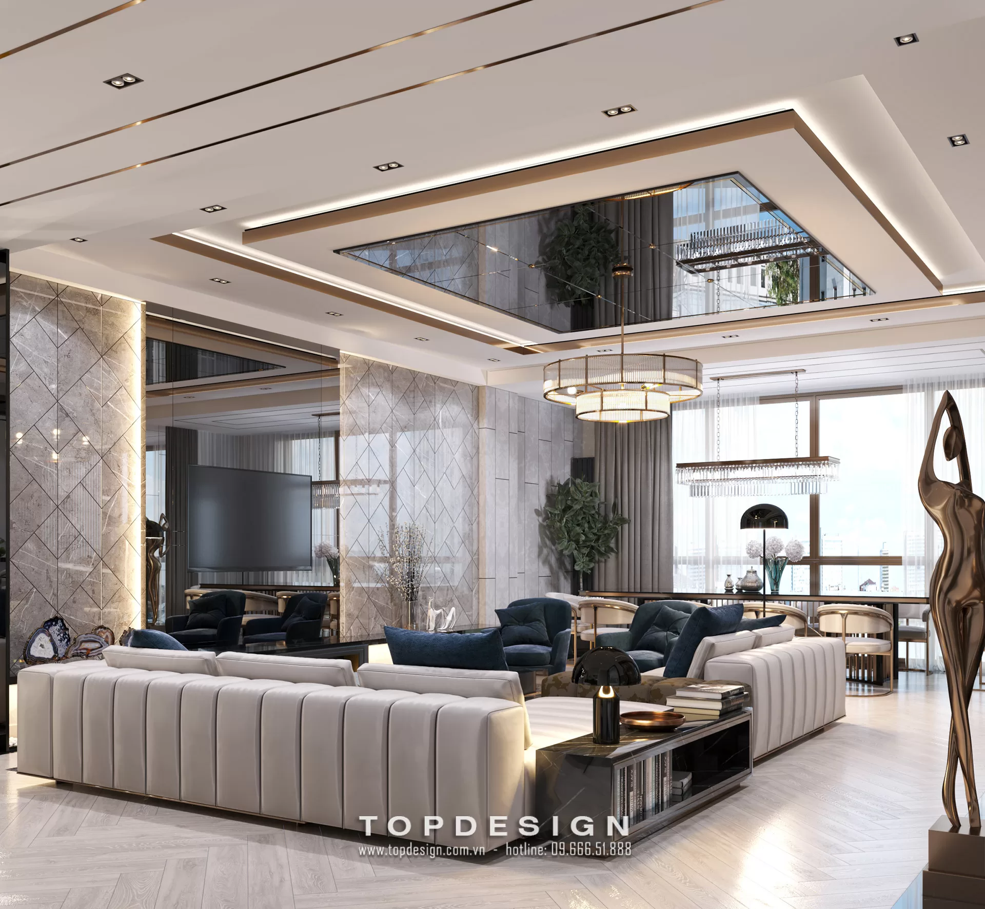 Thiết kế nội thất nhà phố Luxury - TOPDESIGN - 1