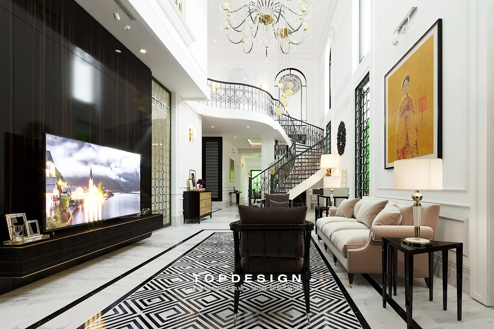 2.Thiết kế nội thất biệt thự phong cách Luxury - topdesign