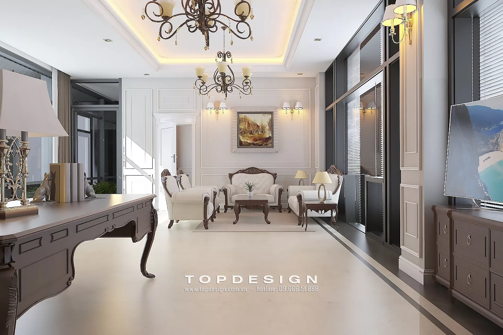 Thiết kế nội thất nhà phố tân cổ điển - TOPDESIGN - 7
