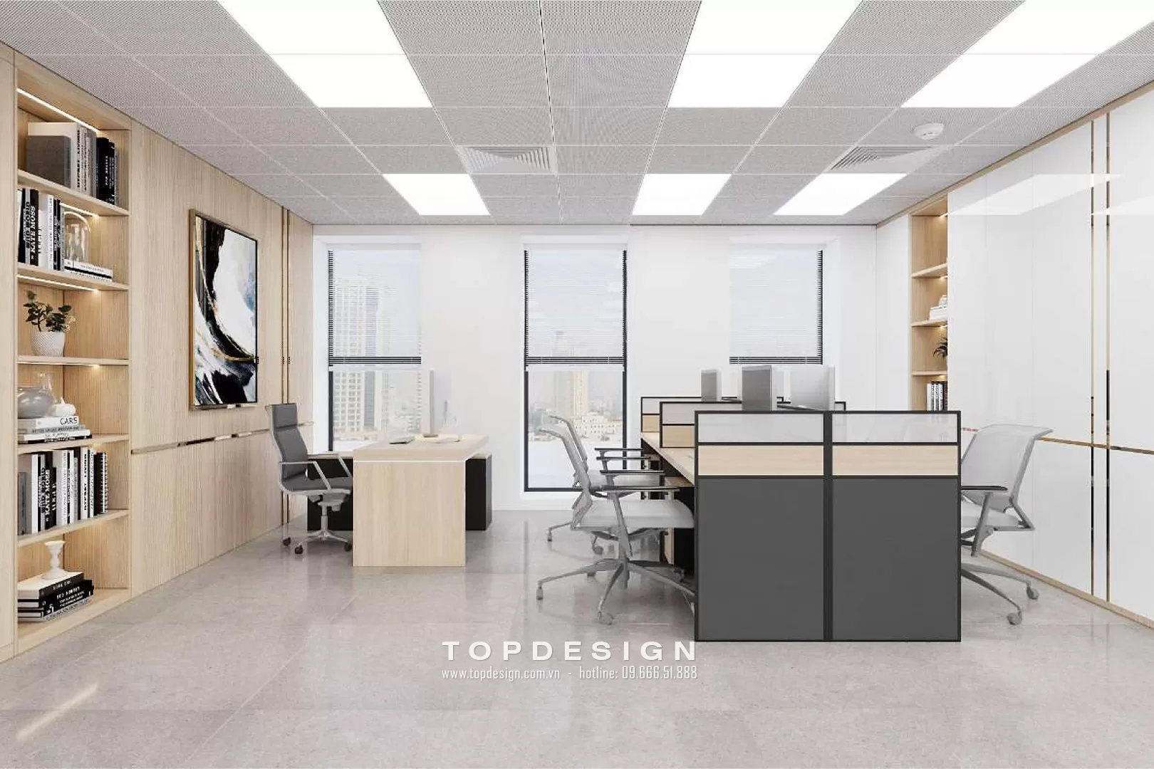 Thiết kế nội thất văn phòng nhà liền kề - Topdesign 03