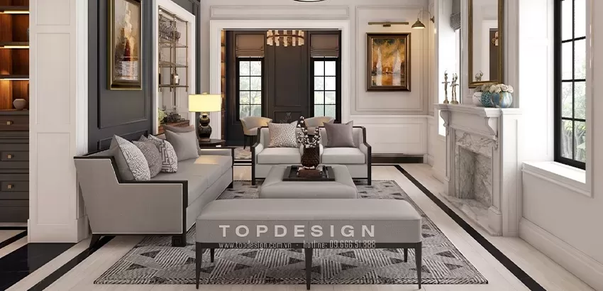 Thiết kế nội thất biệt thự phong cách tân cổ điển - TOPDESIGN - 14