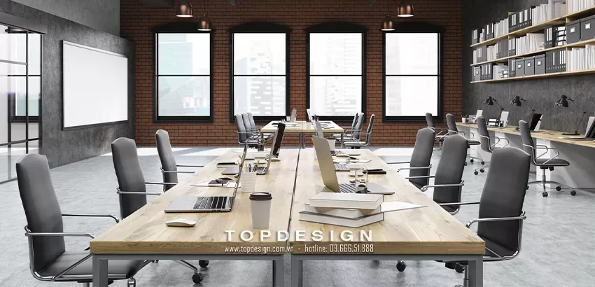 Mẫu thiết kế văn phòng phong cách công nghiệp - TOPDESIGN - 1