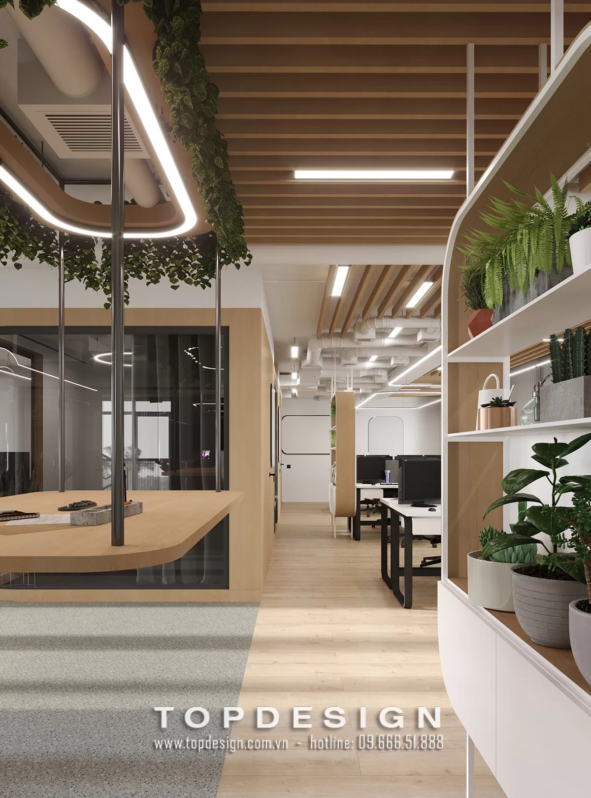 Thiết kế văn phòng gỗ tự nhiên - TOPDESIGN - 10