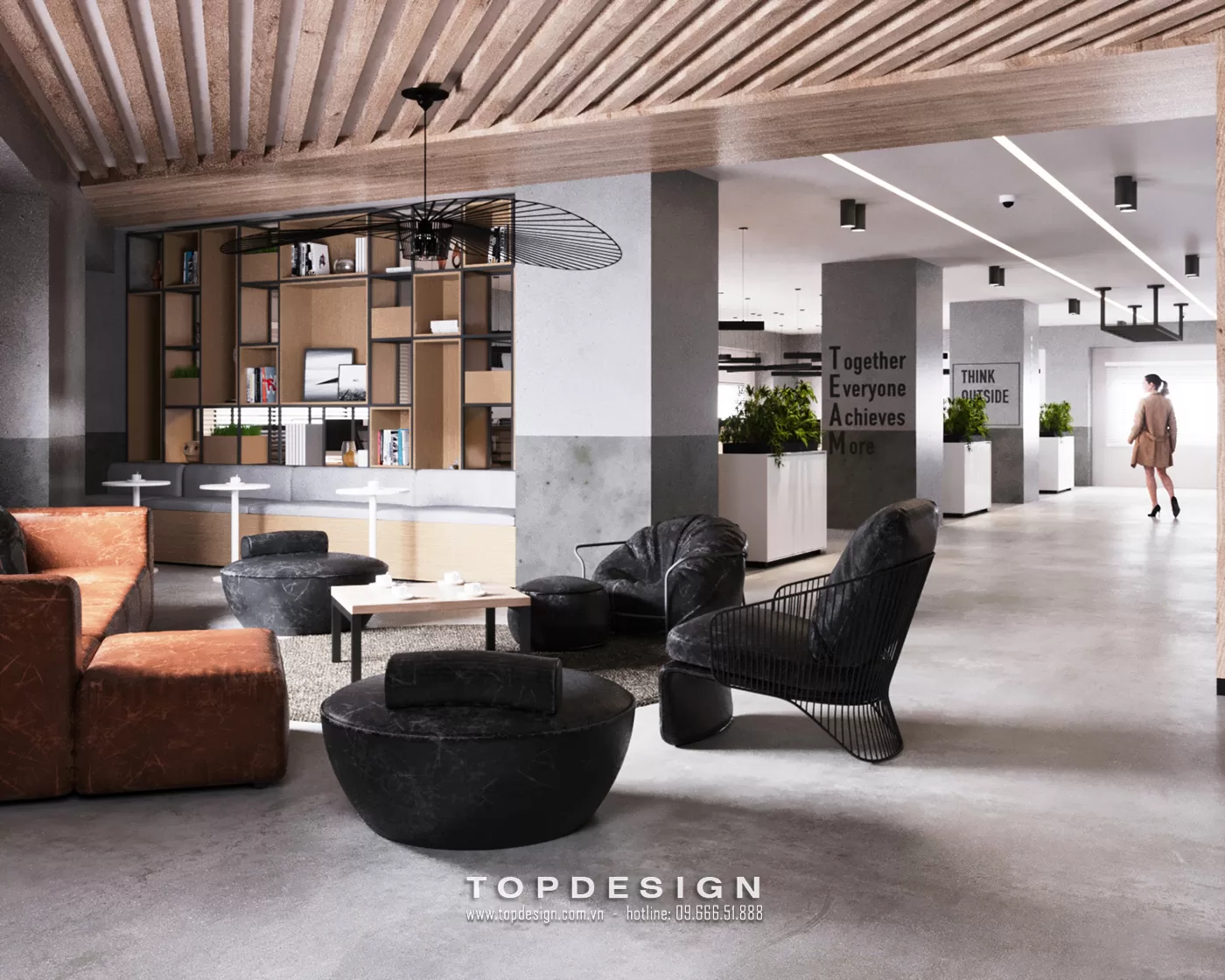 Thiết kế nội thất văn phòng phong cách Industrial - TOPDESIGN - 9