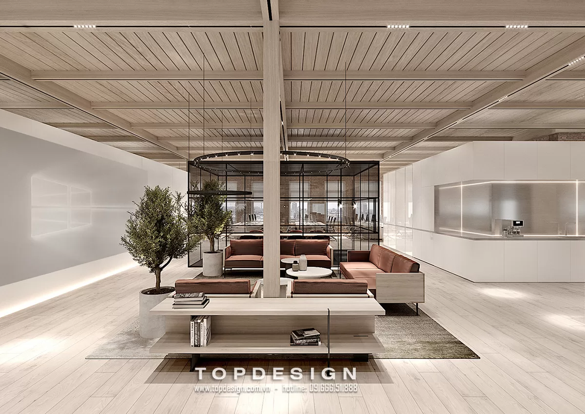 Thiết kế văn phòng gỗ tự nhiên - TOPDESIGN - 6