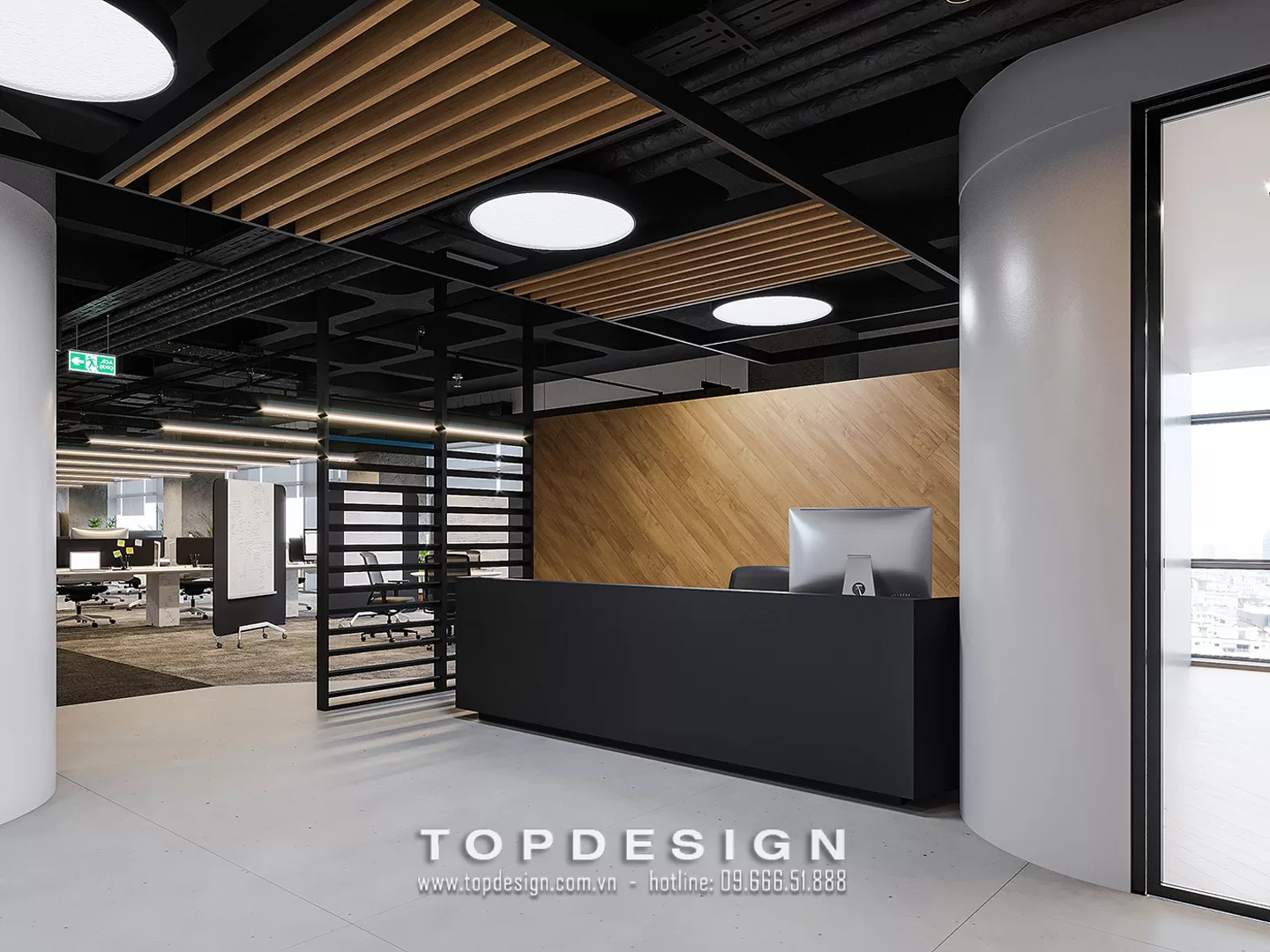 Thiết kế văn phòng gỗ tự nhiên - TOPDESIGN - 11