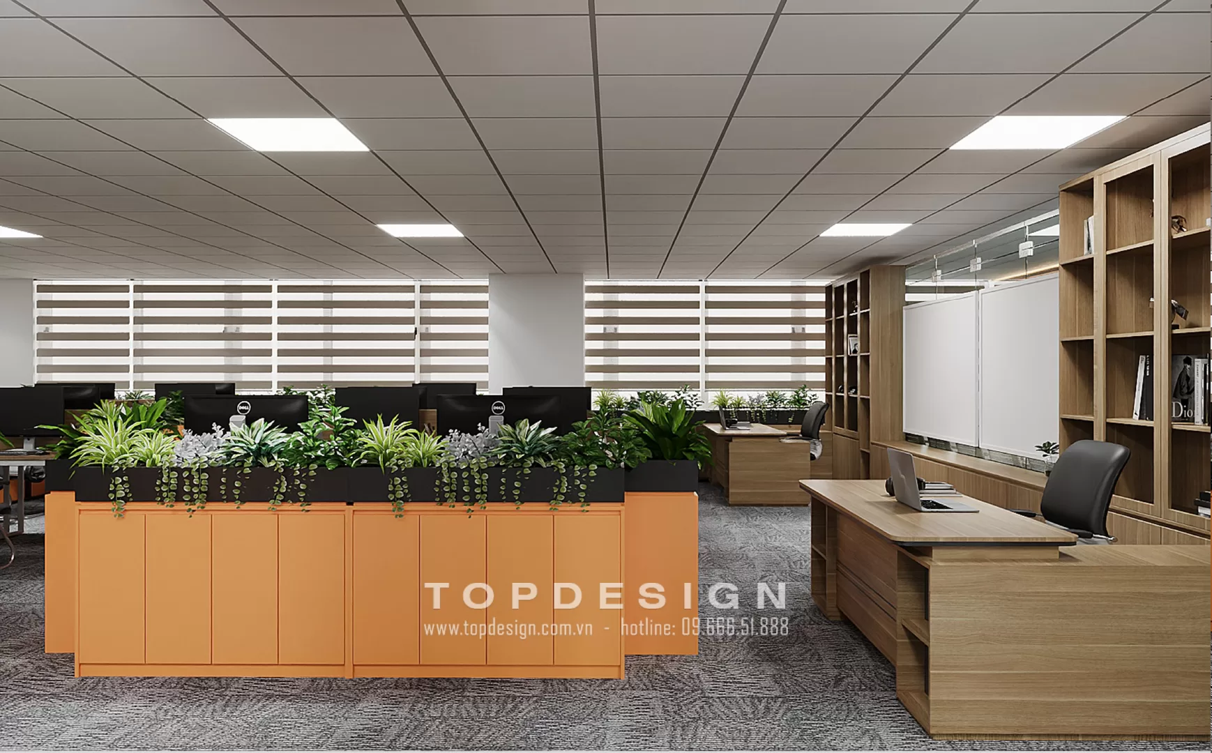 Thiết kế văn phòng gỗ tự nhiên - TOPDESIGN - 4
