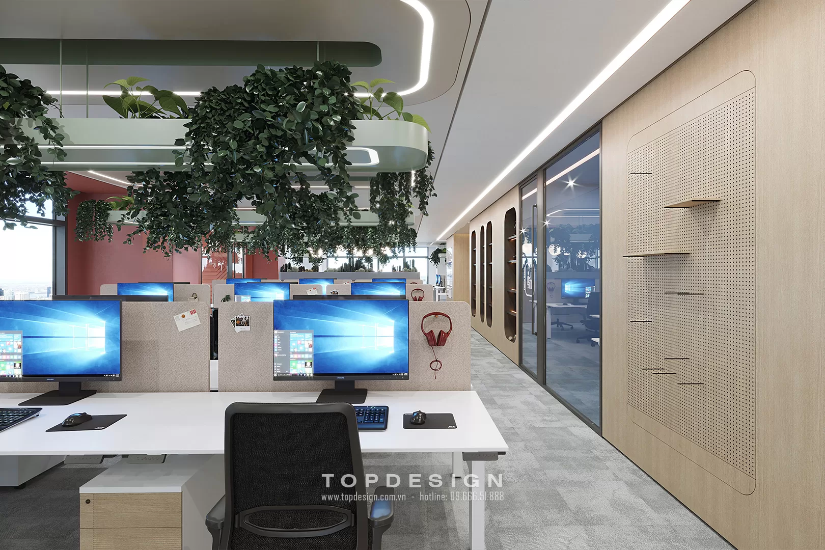 Thiết kế văn phòng gỗ tự nhiên - TOPDESIGN - 2