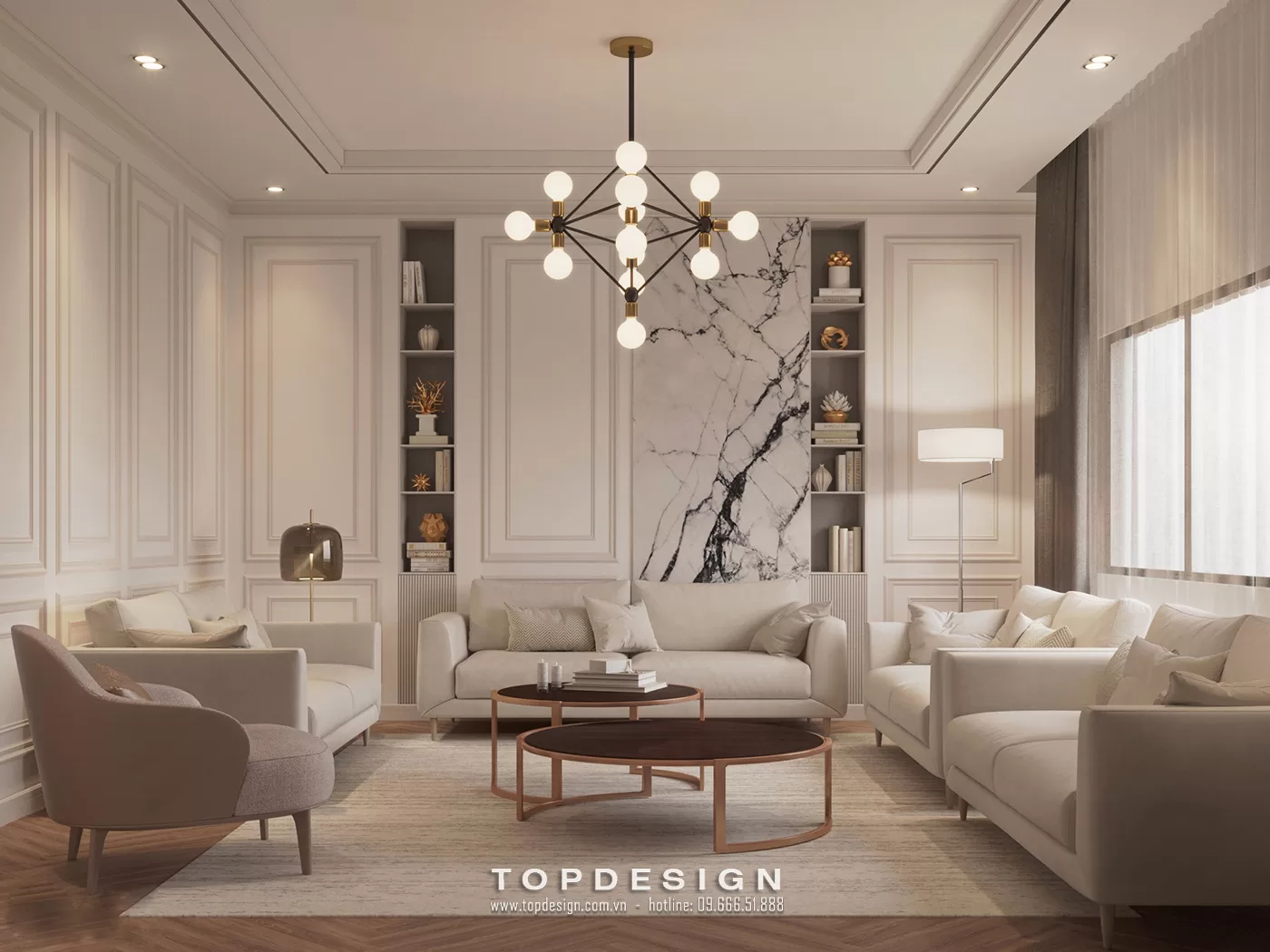 Thiết kế phòng khách tân cổ điển - TOPDESIGN - 20