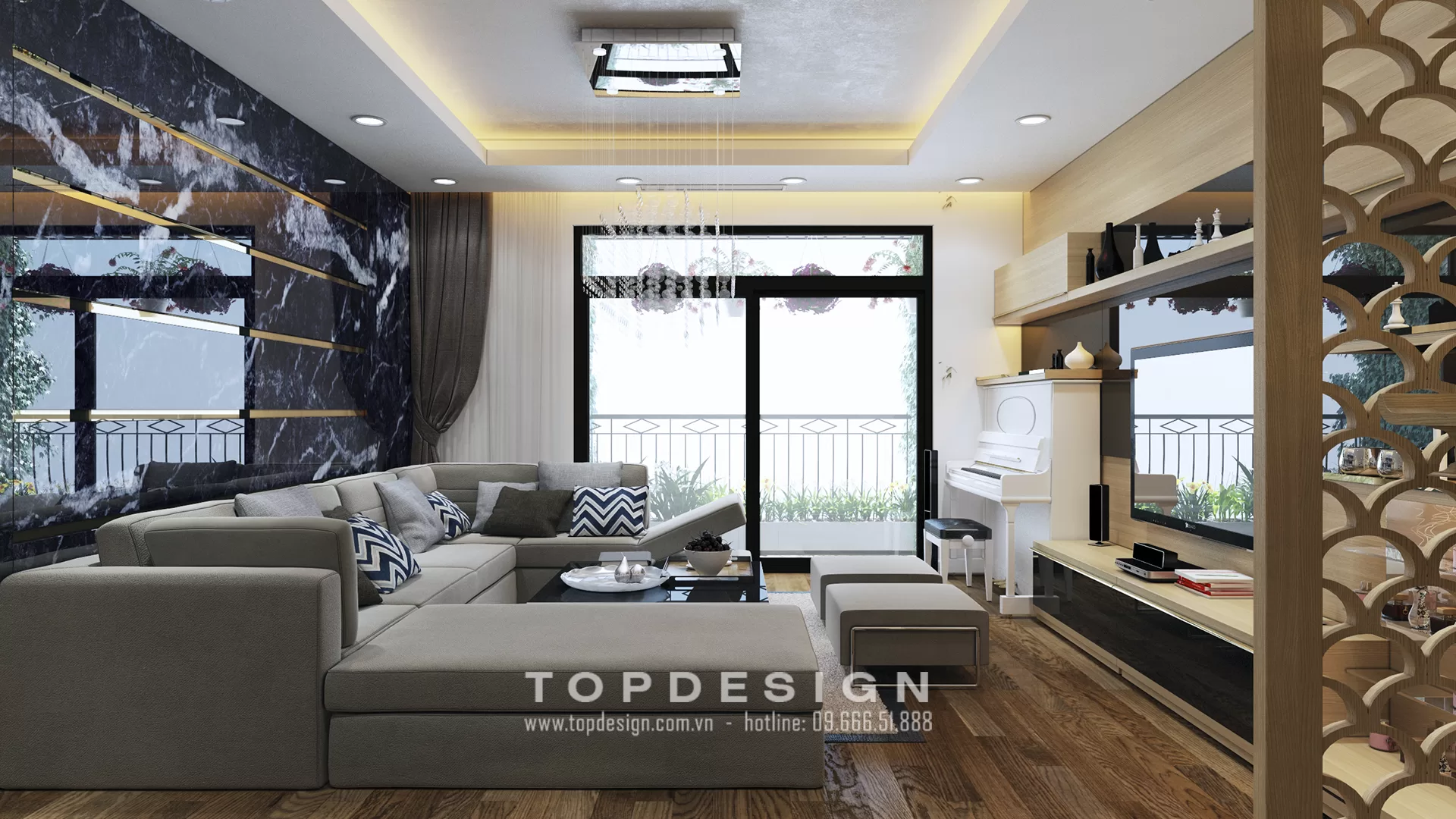 Mẫu thiết kế nội thất phòng khách đẹp - TOPDESIGN - 22