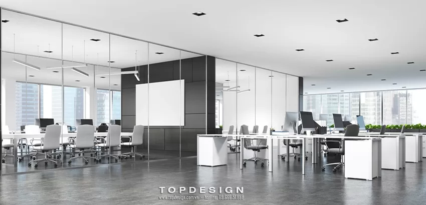 Thiết kế văn phòng phong cách tối giản - TOPDESIGN 8