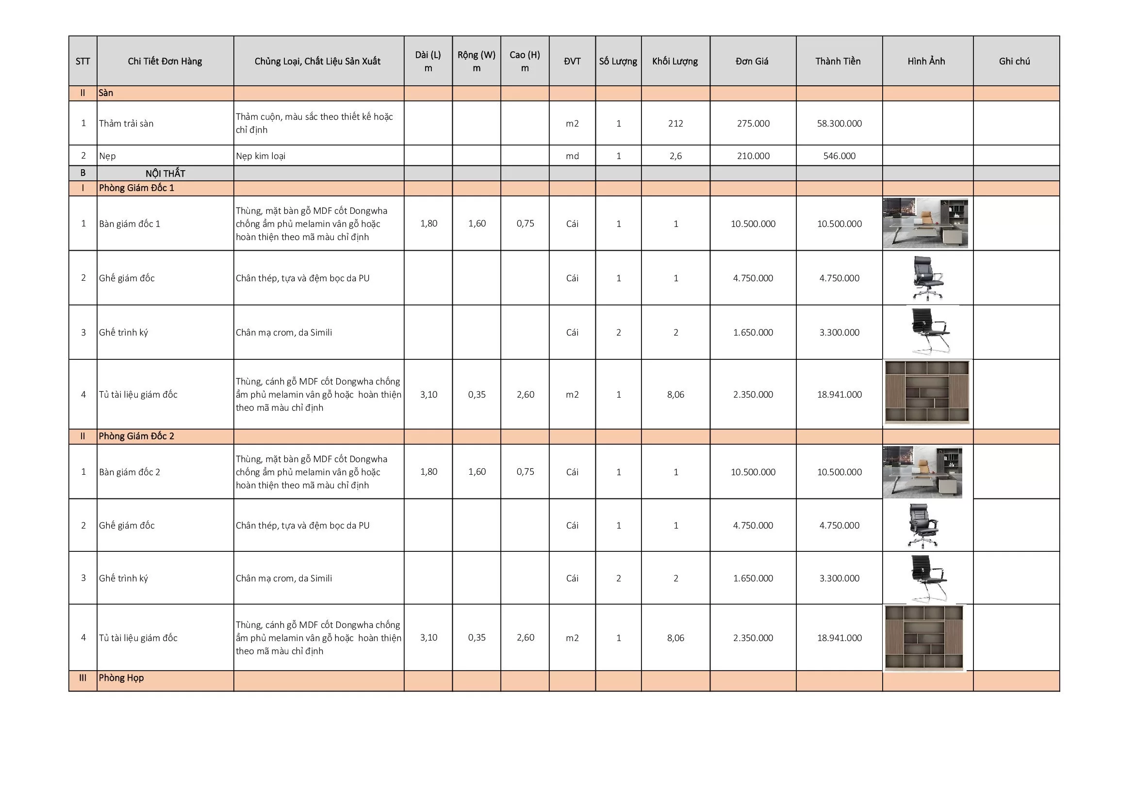 Dự toán thiết kế thi công văn phòng - TOPDESIGN 2